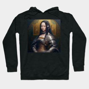 Mona Lisa Anime Style Wearing Armor Hoodie